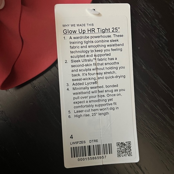 NWT Lululemon Glow Up High Rise Tight Desert Red Size 4 | Hemmed 22.5” Inseam - Picture 13 of 14